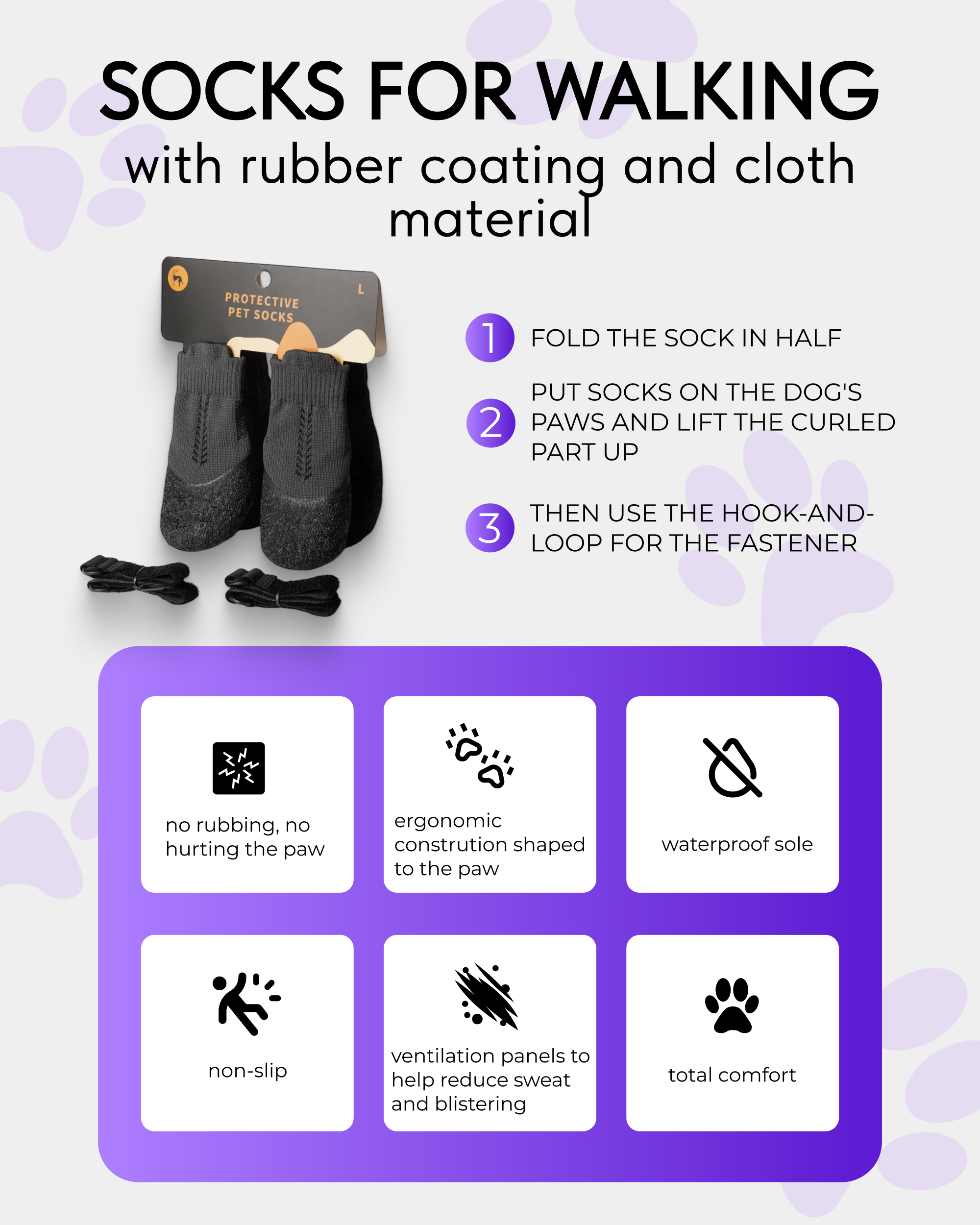 Waterproof Ergonomic Dog Socks
