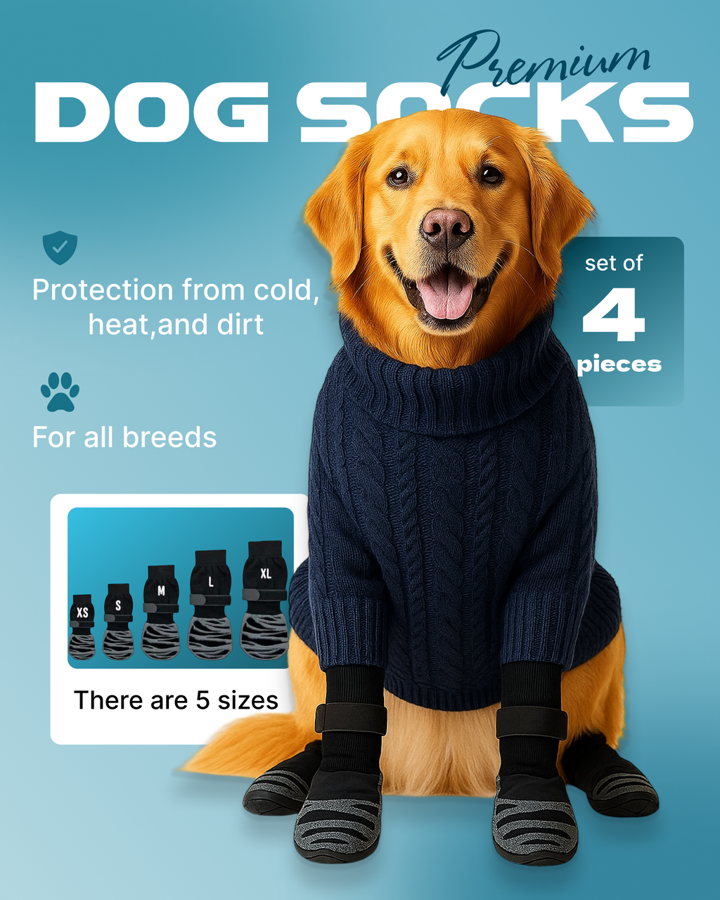 Non-Slip Dog Socks