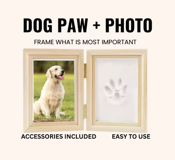 Premium Pet Paw Print Keepsake Frame Kit in Natural Wood Color